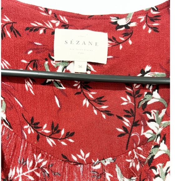 Sezane Red Floral Blouse - Picture 3 of 6